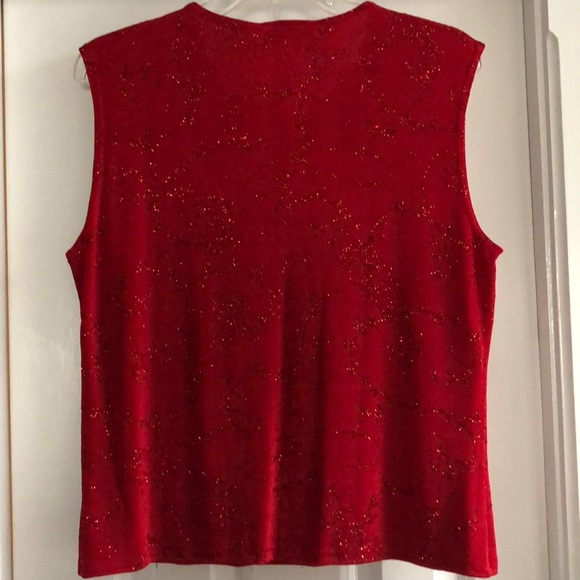 🔵 3/$20 Vintage Wallis red glittered top - Picture 4 of 6